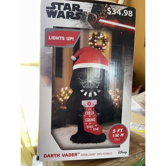 Star Wars Darth Vader Disney Christmas Airblown Inflatable 5’ Gemmy 2022 NOS - Picture 4 of 7